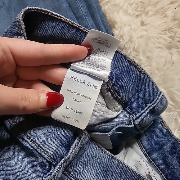 DL1961 Bella Slim High Rise Vintage Blue Jeans Denim - Canal - 25 - Picture 6 of 16